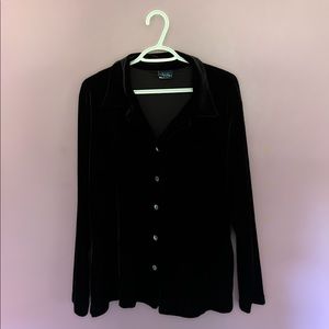 Vintage 90s velour velvet button down